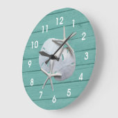 Rustikale Sand-Dollar-Starfish-Uhr Große Wanduhr (Winkel)