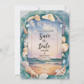 Rustikale Sandstrandhochzeit Save The Date (Vorderseite)