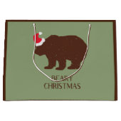 Rustikale Santa Bear Waldhütte Große Geschenktasch Große Geschenktüte (Vorderseite)