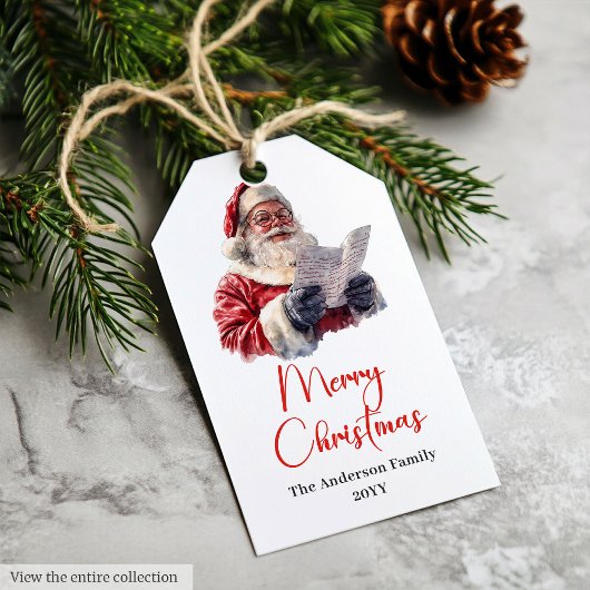 Rustikale Santa-Claus-Geschenkanhänger-Idee im Vin Geschenkanhänger