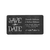Rustikale Save the Date Chalkboard-Rücksendeadress Adressaufkleber (Vorne)