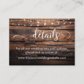 Rustikale Save the Date + Detailkarten Visitenkarte (Rückseite)