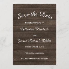 Rustikale Save the Date-Einladung, Holz-Hintergrun Save The Date