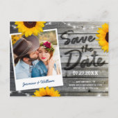 Rustikale Save the Date Einladungen | Sonnenblumen (Vorderseite)