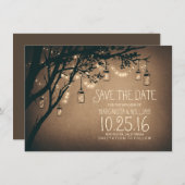 Rustikale Save the Date & Fireflies Mason Jars (Vorne/Hinten)