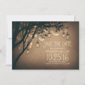Rustikale Save the Date & Fireflies Mason Jars (Vorderseite)