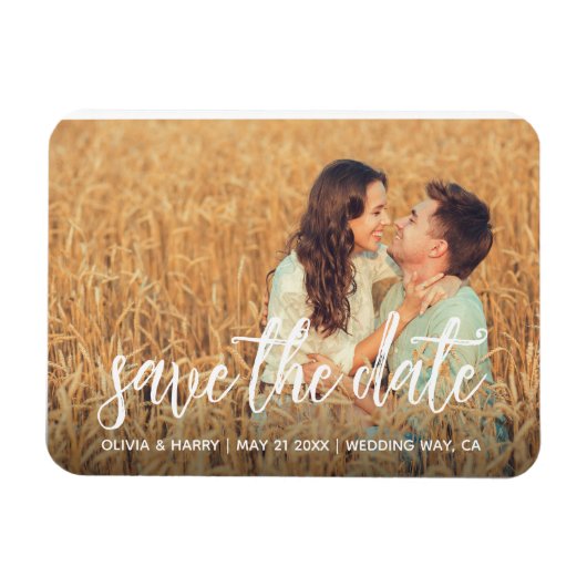 Rustikale Save-The-Date-Foto-Magnet Magnet (Horizontal)