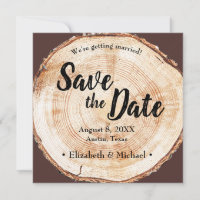 Rustikale Save-the-Date-Hochzeit auf gedruckter Ho