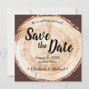 Rustikale Save-the-Date-Hochzeit auf gedruckter Ho