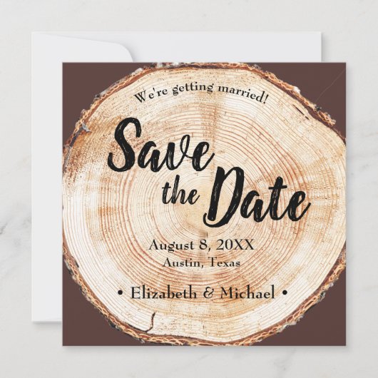 Rustikale Save-the-Date-Hochzeit auf gedruckter Ho (Vorderseite)