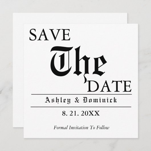 Rustikale Save the Date Hochzeitkarte (Vorne/Hinten)