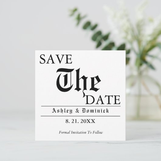 Rustikale Save the Date Hochzeitkarte (Stehend Vorderseite)