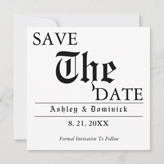Rustikale Save the Date Hochzeitkarte (Vorderseite)