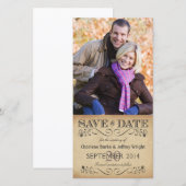 Rustikale Save-the-Date-Hochzeitsfotokarten Save The Date (Vorne/Hinten)