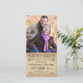 Rustikale Save-the-Date-Hochzeitsfotokarten Save The Date (Stehend Vorderseite)
