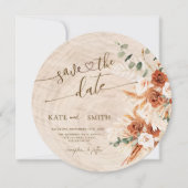 Rustikale Save the Date Holzschnitt-Karte Einladung (Vorderseite)