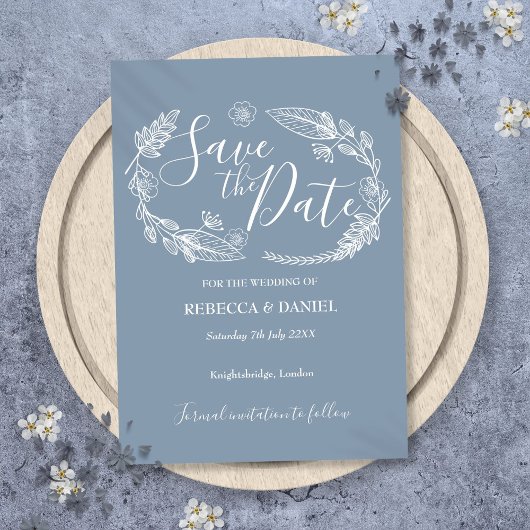 Rustikale Save the Date-Karte Date