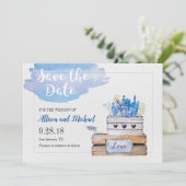 Rustikale Save the Date-Karte Date (Stehend Vorderseite)