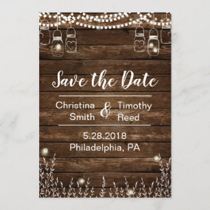 Rustikale Save the Date-Karte für Hochzeiten Date