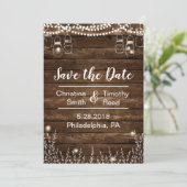 Rustikale Save the Date-Karte für Hochzeiten Date (Stehend Vorderseite)