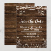 Rustikale Save the Date-Karte für Hochzeiten Date (Vorne/Hinten)