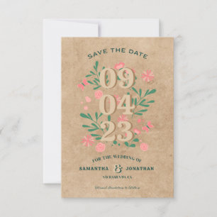 Rustikale Save-the-Date-Karte mit Foto, einzigarti Save The Date