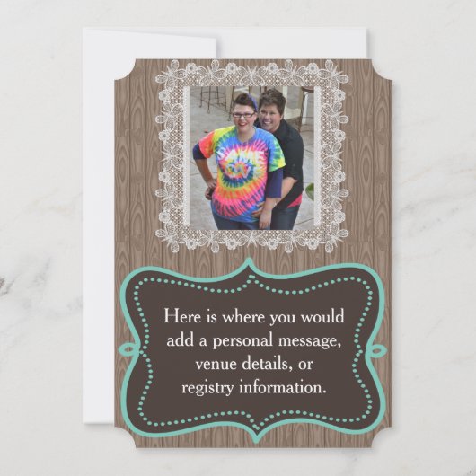 Rustikale Save the Date-Karte, zwei Brillen Save The Date (Rückseite)