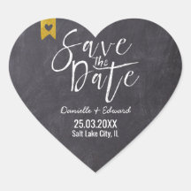 Rustikale Save the Date Khalkboard Weiße Typografi