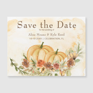 Rustikale Save-the-Date-Kürbis-Hochzeitsmagnet Magnetkarte