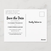 Rustikale Save the Date Lila Ankündigung Postkarte (Rückseite)