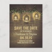 Rustikale Save the Date Postkarten (Vorderseite)