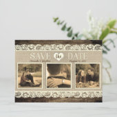 Rustikale Save the Date | Scheunenholz Spitze und (Stehend Vorderseite)