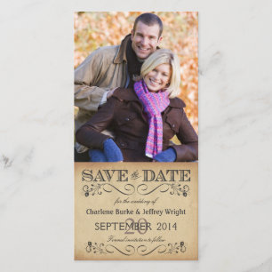 Rustikale Save the Date Wedding Fotokarten