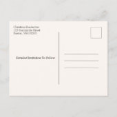 Rustikale Save the Date Wiedersehen-Herbstleaves Ankündigungspostkarte (Rückseite)