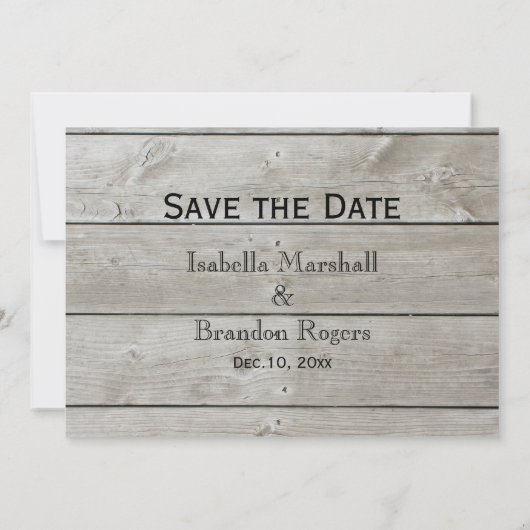 Rustikale Save the Date Zeit, Champagner zu trinke (Rückseite)