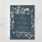 rustikale Schablone botanische Save the Date Einla Einladung (Vorderseite)