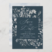 rustikale Schablone botanische Save the Date Einla Einladung (Vorne/Hinten)