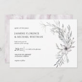 Rustikale Schablonenbotanik - elegante Hochzeitsei Einladung (Vorne/Hinten)