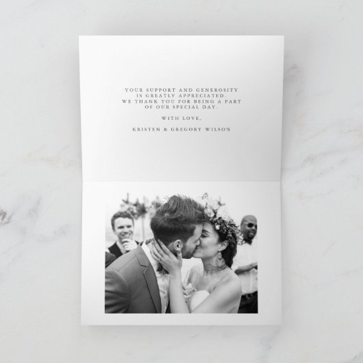 rustikale Schablonenbotanik Foto Danke Karte (Innenseite)