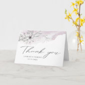 rustikale Schablonenbotanik Foto Danke Karte (Gelbe Blume)