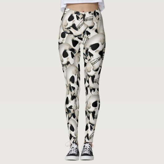 Rustikale Schädel Gemustert Leggings (Vorderseite)