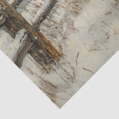 Rustikale Schaf Winterlandschaft Decoupage Seidenpapier (Detail)