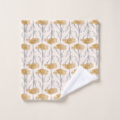 Rustikale Schafgarbe-Wildblume Botanical Ocker Badhandtuch Set (Waschlappen)