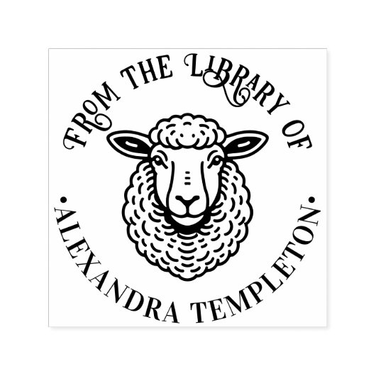 Rustikale Schafschaf-Hauptbibliothek Buchname #1P Permastempel (Design)