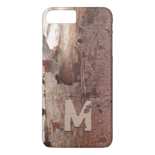 Rustikale Schalen-hölzernes Baumrinde-Monogramm Case-Mate iPhone Hülle