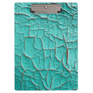 Rustikale Schälfarbe türkis aquamarin Klemmbrett