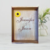 Rustikale Schattenbox Sonnenblumen Einladung zur H (Stehend Vorderseite)