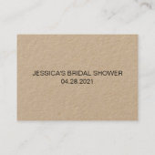 Rustikale Schätzung Wie viele Brautparty-Spiel Visitenkarte (Rückseite)