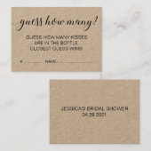 Rustikale Schätzung Wie viele Brautparty-Spiel Visitenkarte (Vorne/Hinten)