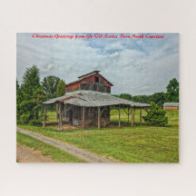 Rustikale Scheune North Carolina. Weihnachtsgrüße